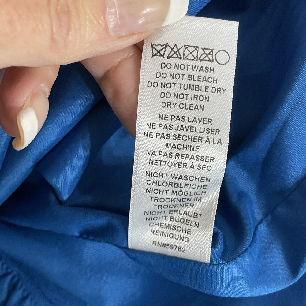 Adrianna Papell Tuck Detail Sheath Dress Size 16 Royal Blue Crepe Sleeveless NEW - Picture 11 of 12